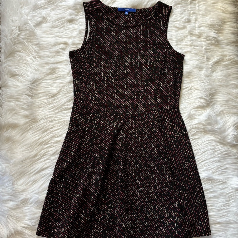 🩷🩷Apt. 9 Black Sleeveless Mini Dress with Pink and Yellow Pattern